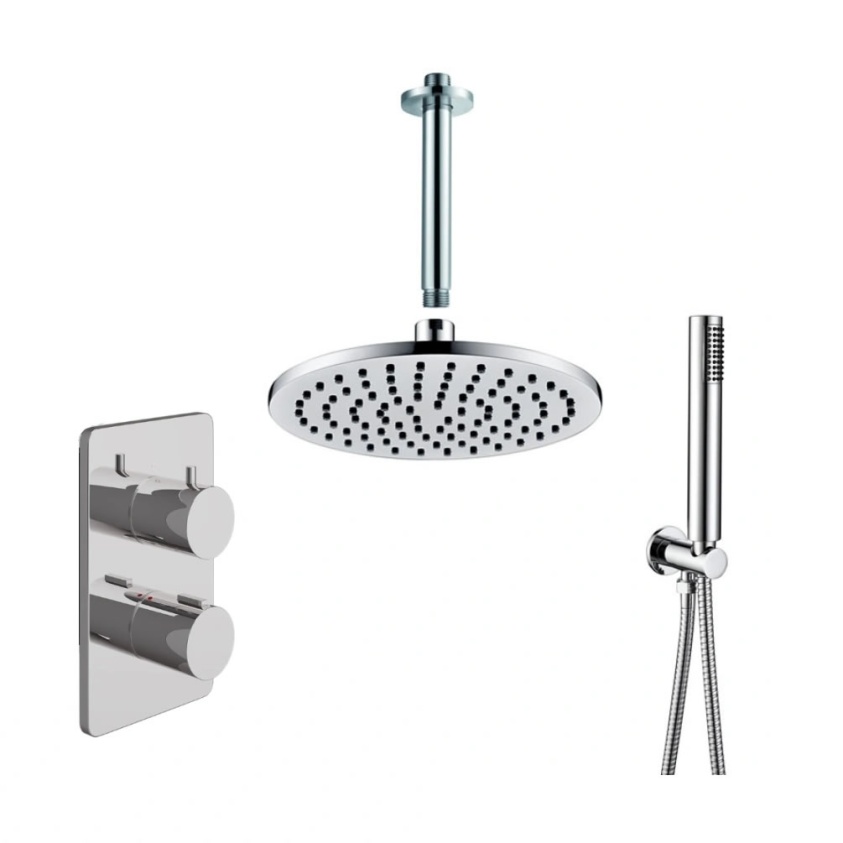 Cutout image of Apex Chrome Dual-Outlet Thermostatic Ceiling Shower Pack